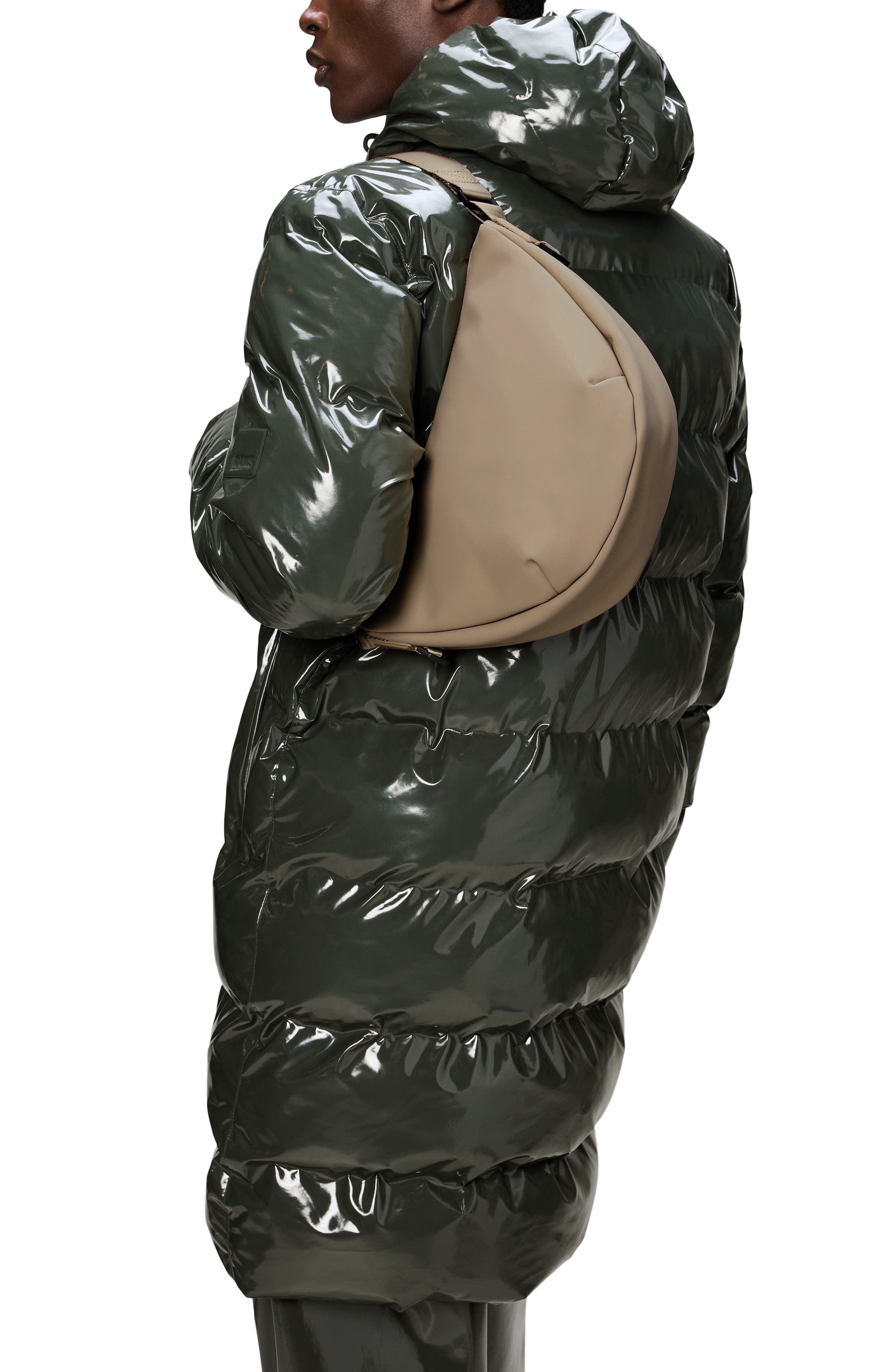 Rains Valera Waterproof Shoulder Bag, Alternate, color, Beige