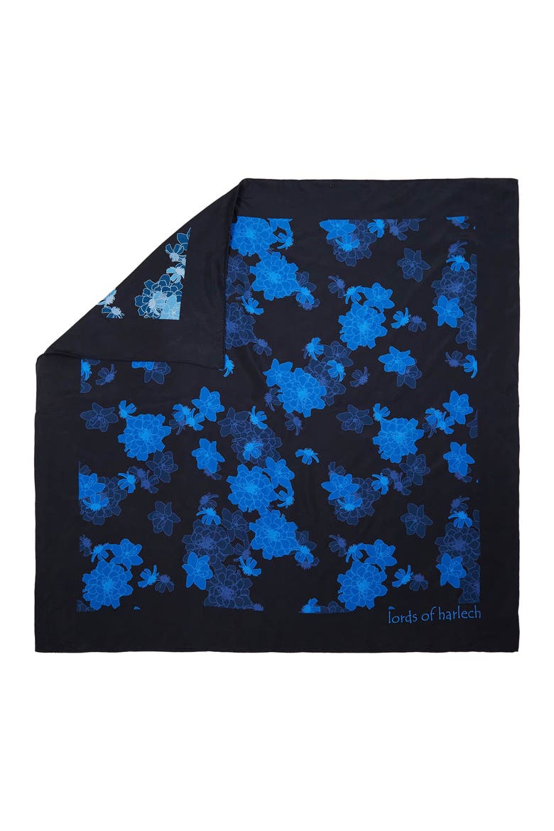 Sofia Silk Scarf, Alternate, color, Softbloom Navy