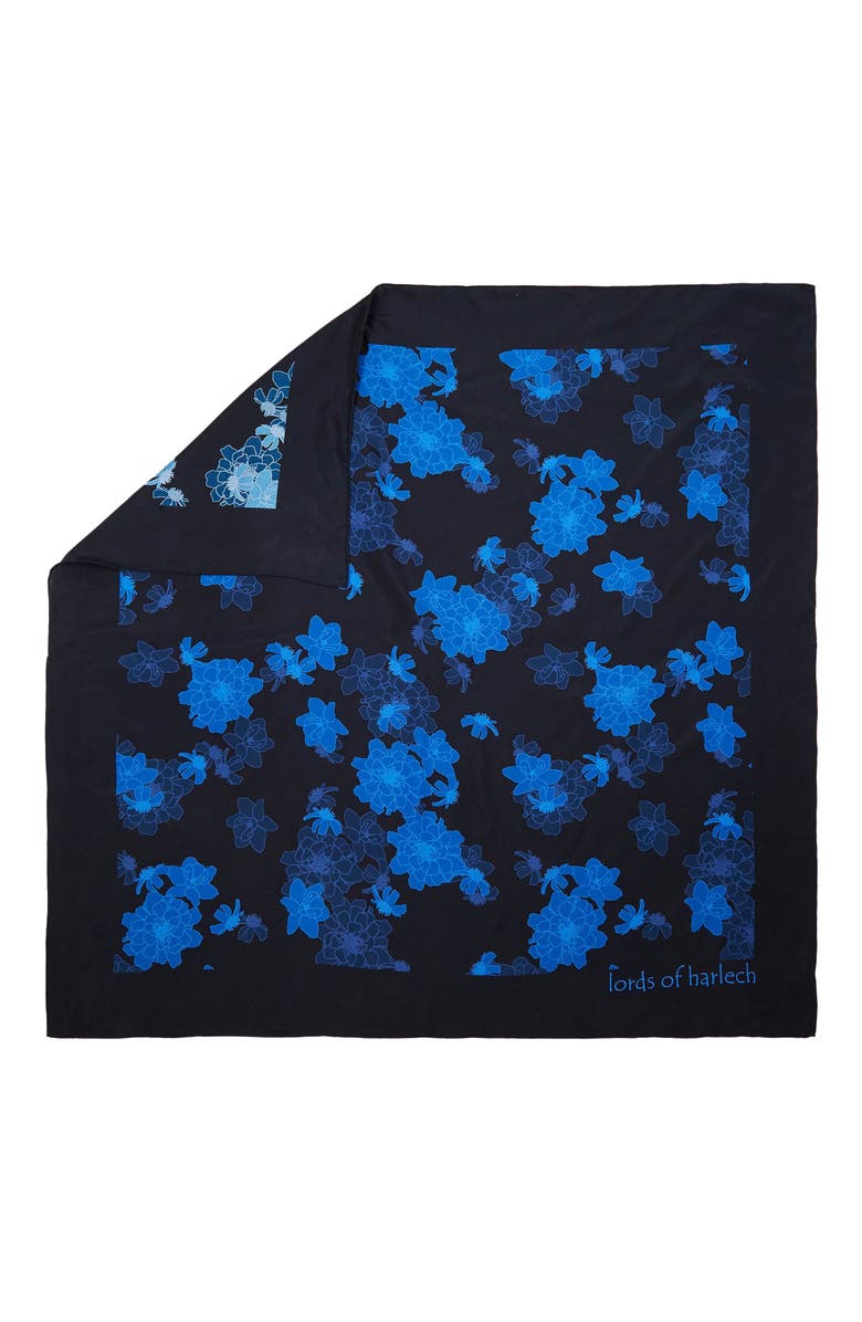 Lords of Harlech Sofia Silk Scarf, Alternate, color, Softbloom Navy
