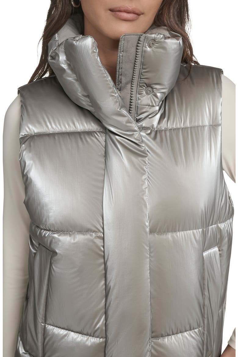 Quilted Puffer Vest, Alternate, color, SILVER