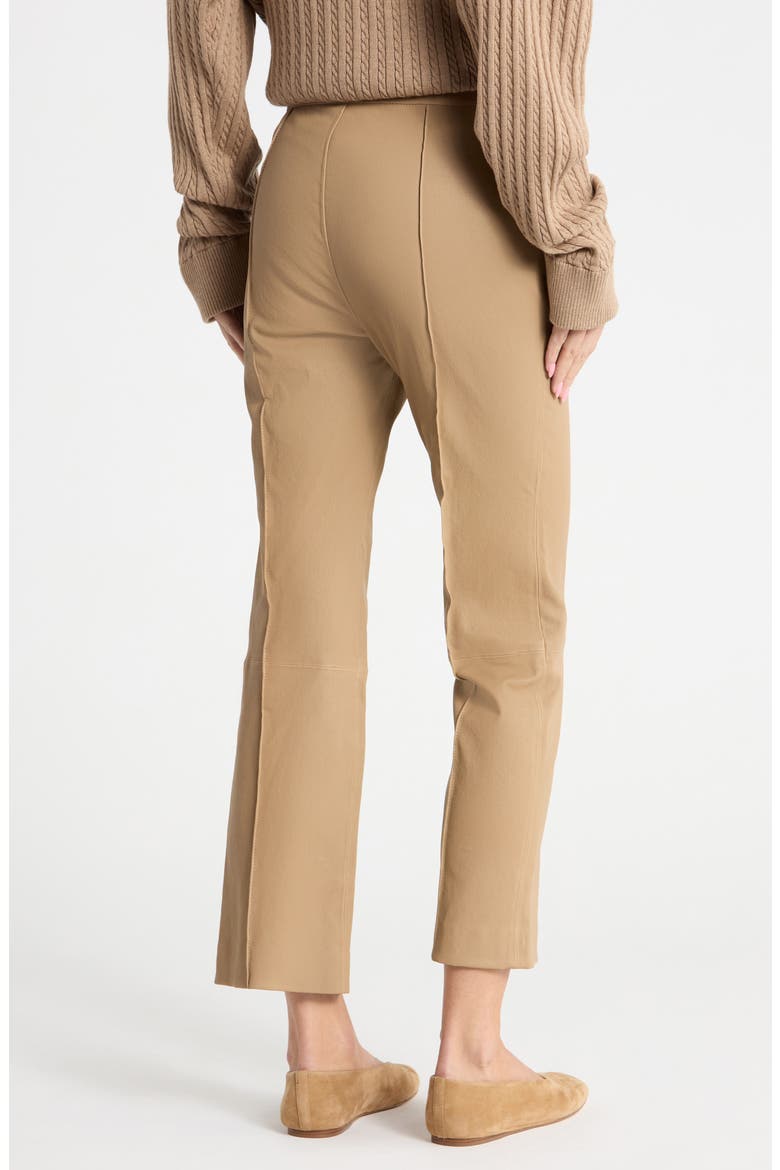 Veda Stretch Leather Cropped Pants, Alternate, color, TAUPE