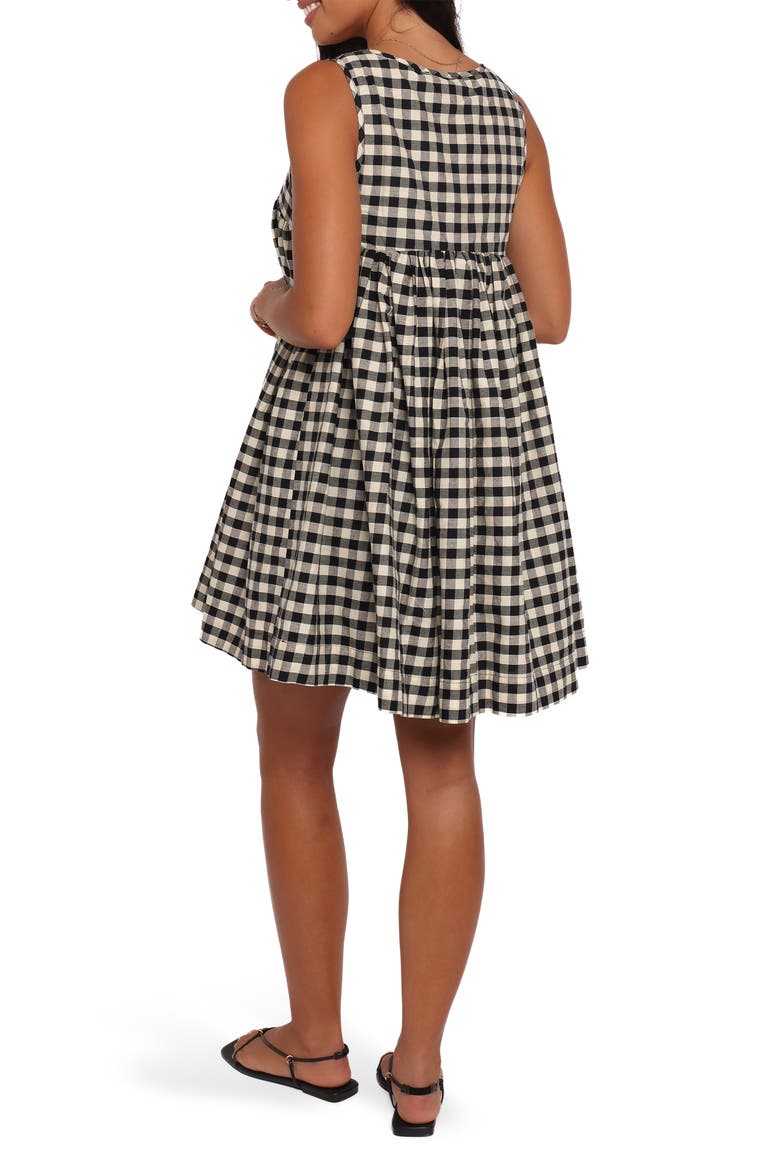 Atria Check Sleeveless Minidress, Alternate, color, BLACK CREAM GINGHAM