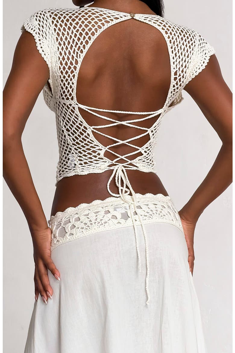 Sasha Crochet Top, Alternate, color, IVORY