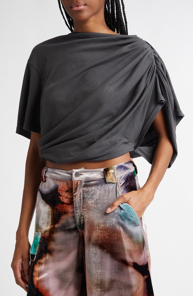 Collina Strada Eva Draped Organic Cotton Crop Top, Alternate, color, 