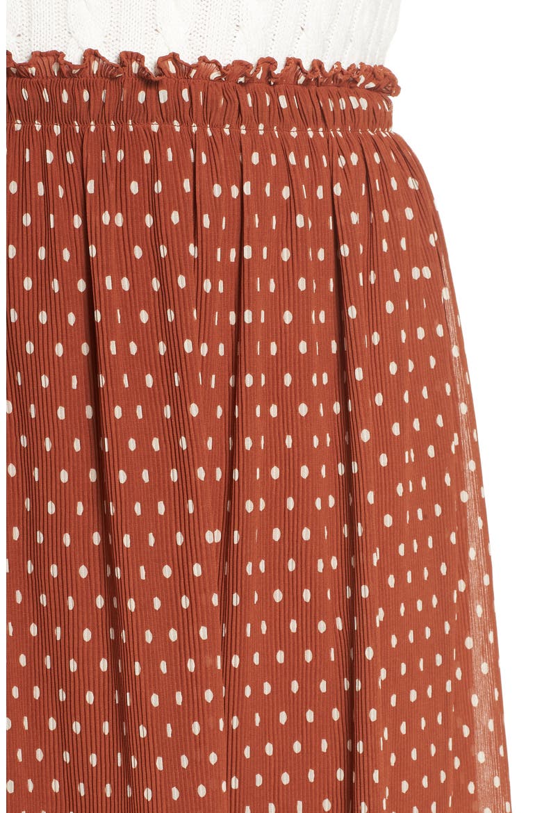 x Atlantic-Pacific Crinkle Midi Skirt, Alternate, color, RUST SPACED DOT