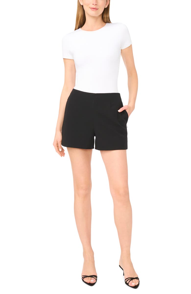 1.STATE Pleated High Waist Shorts, Alternate, color, Rich Black