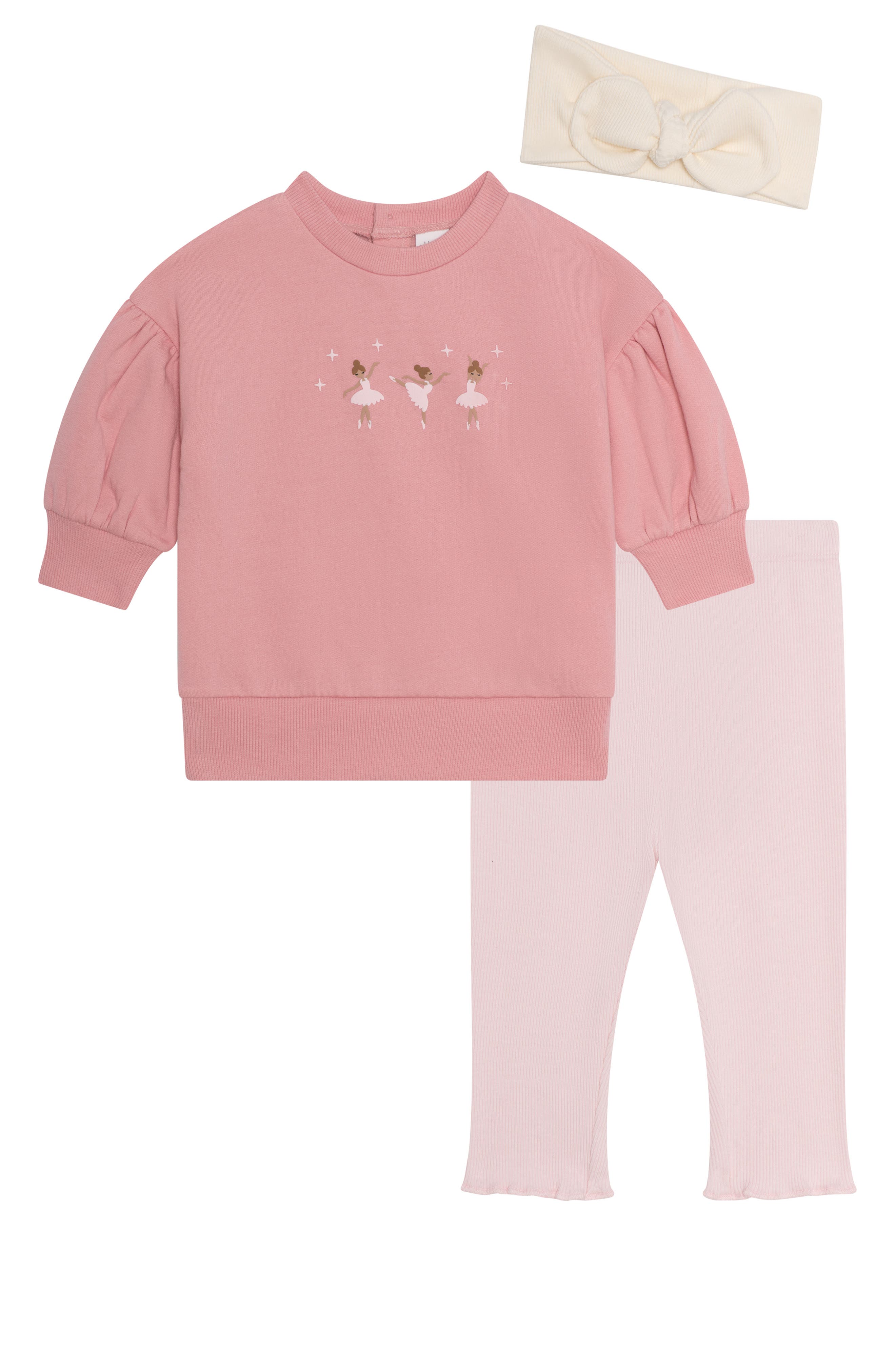 PL Baby by Petit Lem Flower Tunic, Leggings & Headband Set