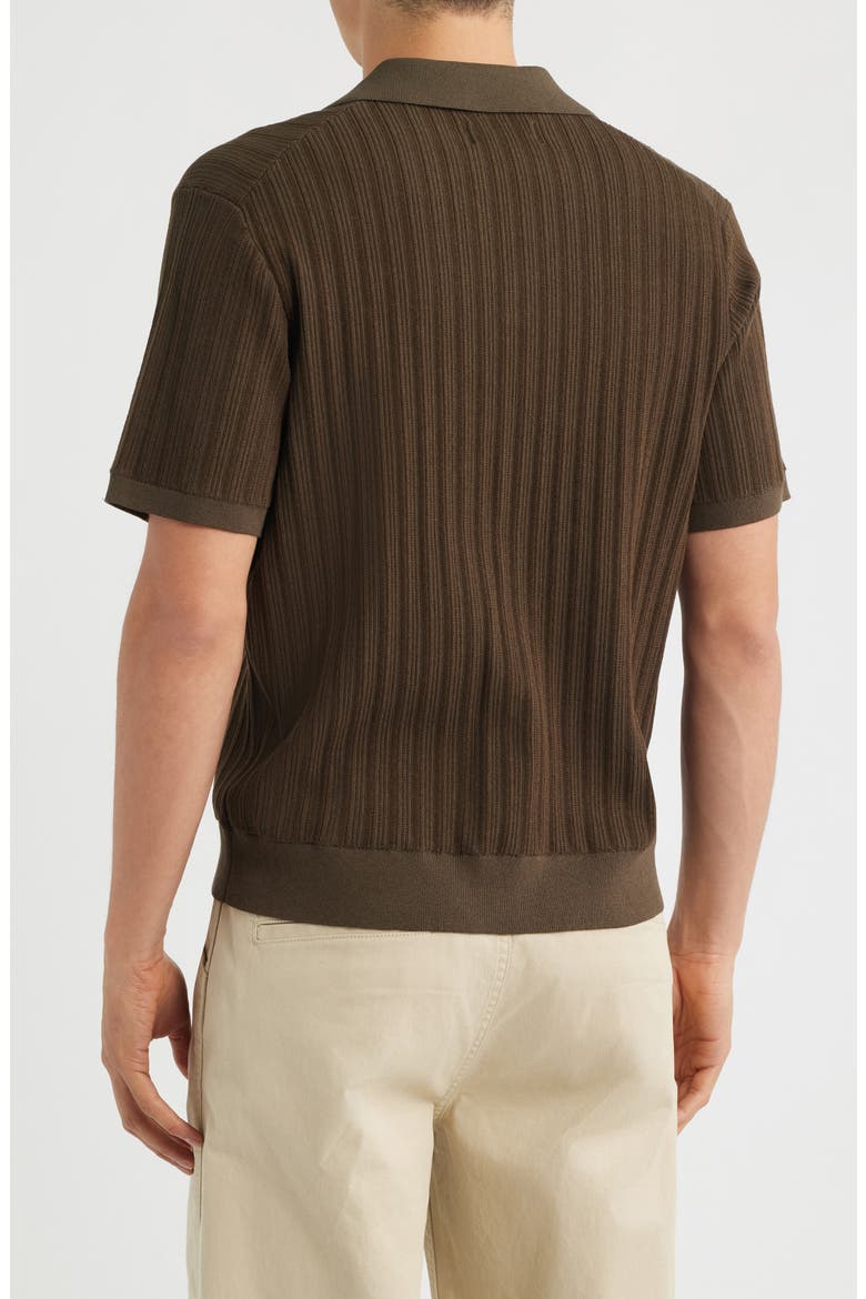Siena Textured Cotton Blend Polo, Alternate, color, KHAKI