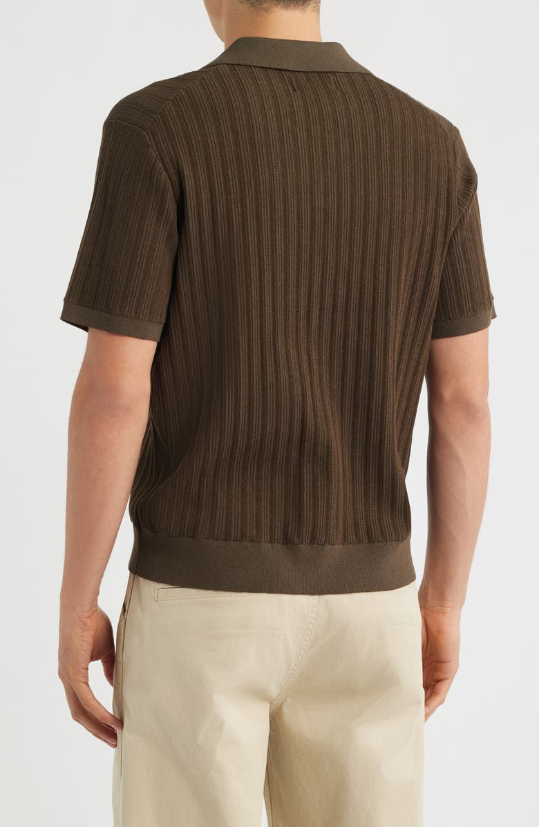 Wax London Siena Textured Cotton Blend Polo, Alternate, color, Khaki