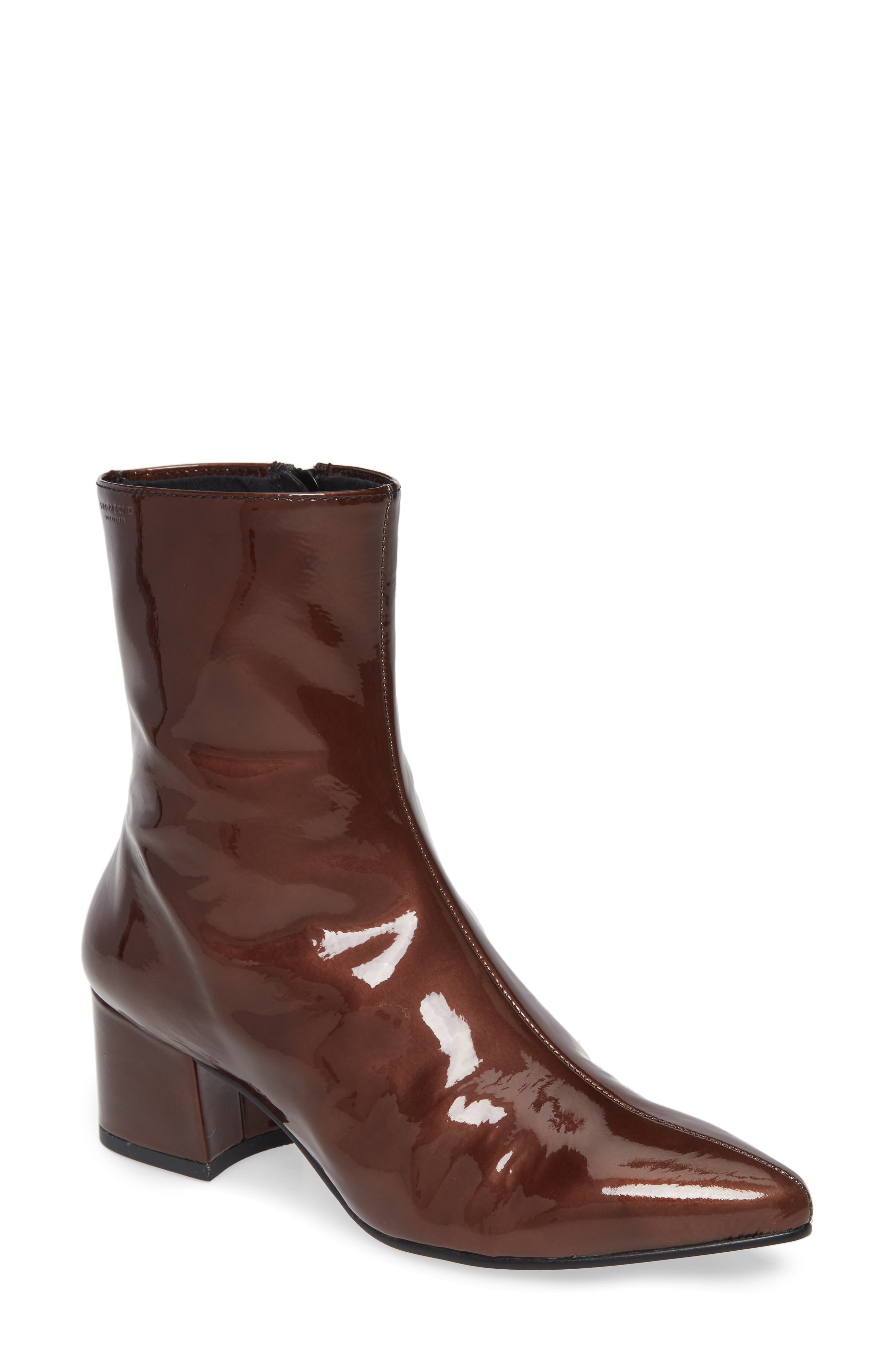 Mya Pointy Toe Bootie, Main, color, BROWN LEATHER