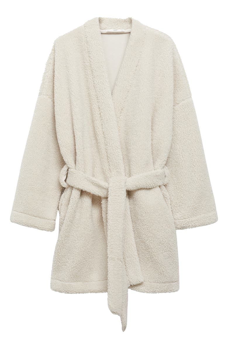 MANGO Faux Shearling Robe, Main, color, 