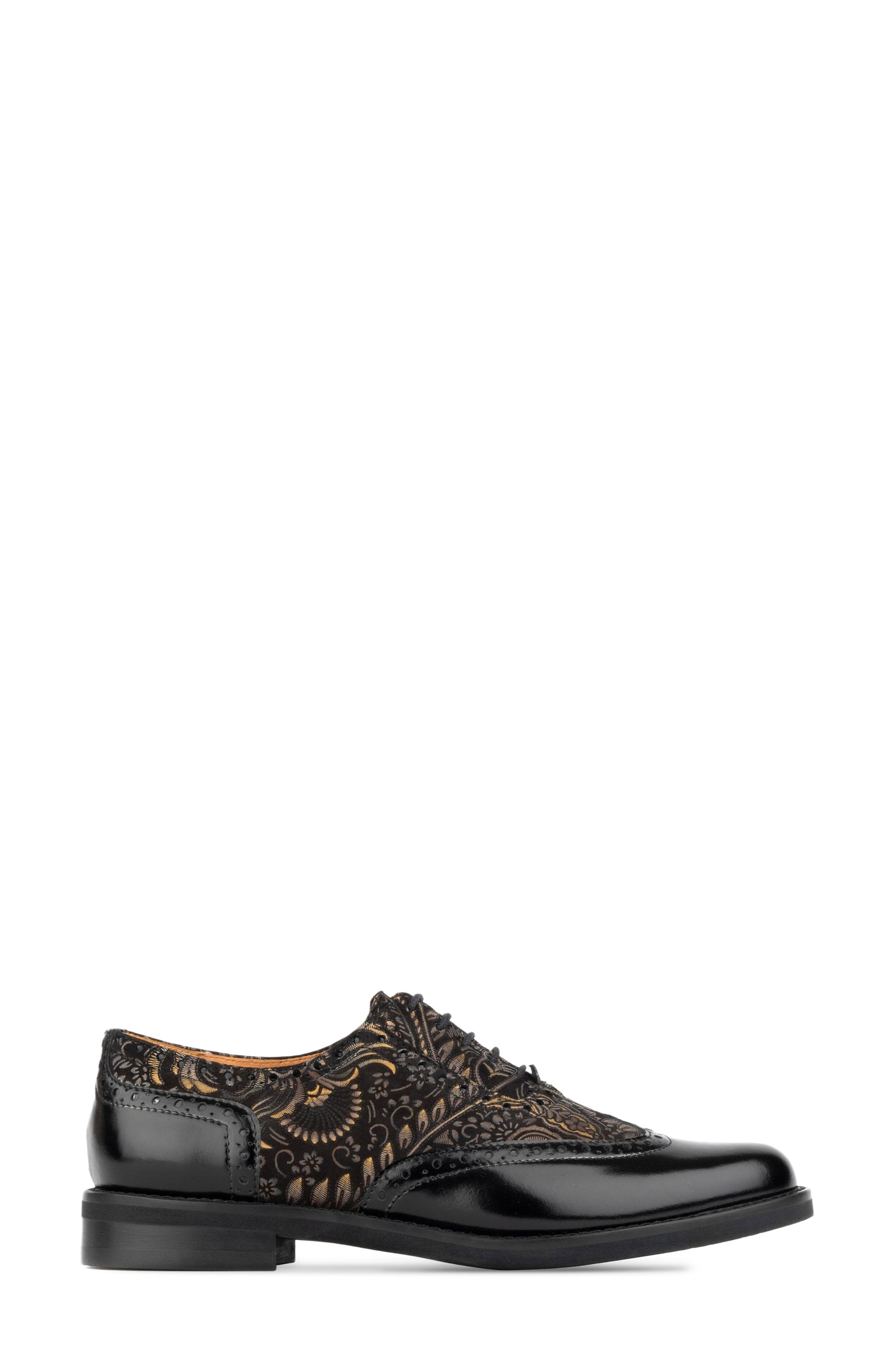 Vivienne Wingtip Oxford, Alternate, color, BLACK/ YELLOW