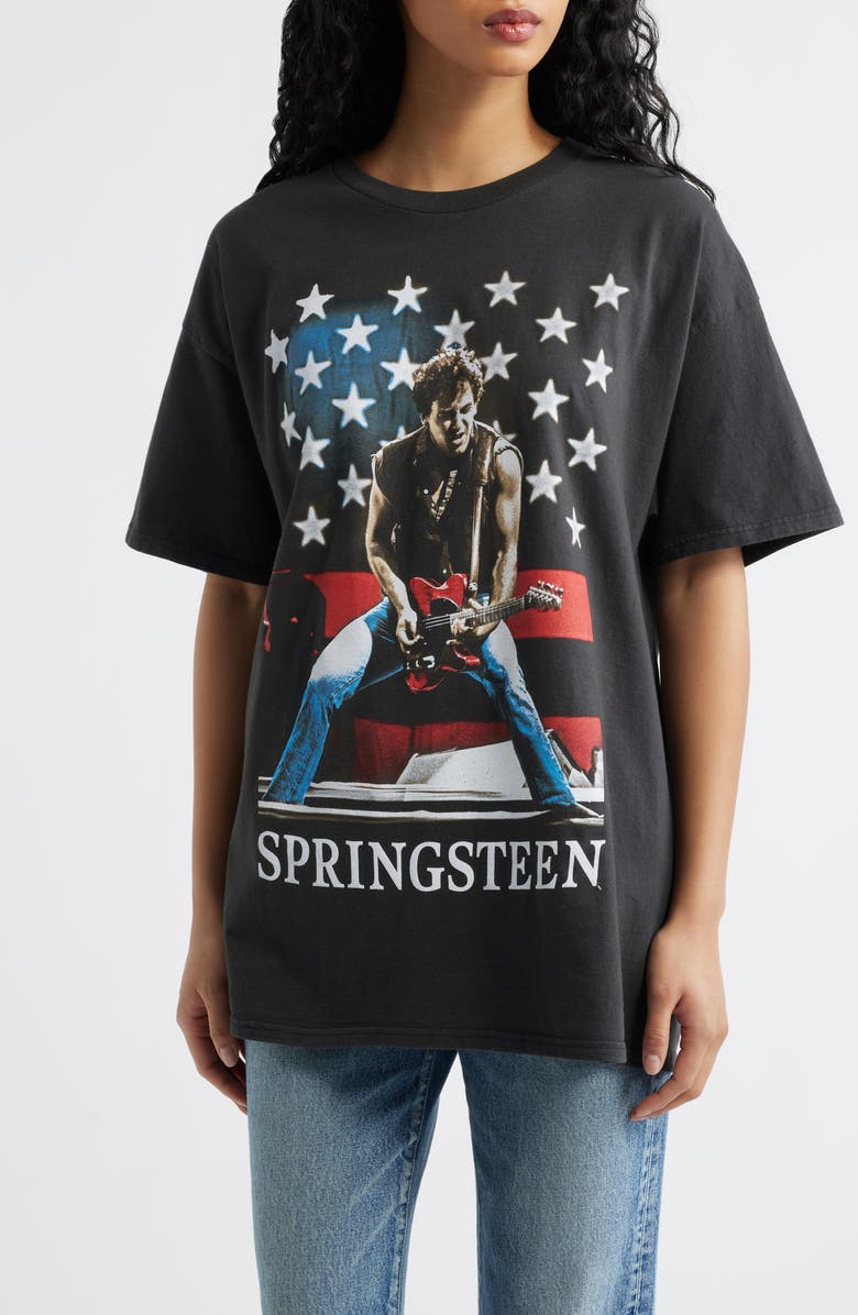 Merch Traffic Springsteen Cotton Graphic T-Shirt, Main, color, Black