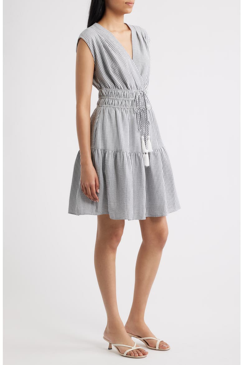 Tiered Stripe Seersucker Dress, Alternate, color, WHITE MULTI