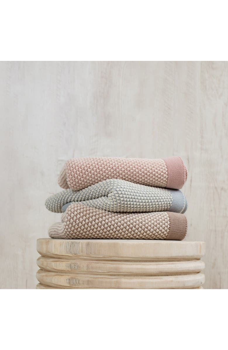Mon Tresor Bebe Two-Tone Knit Blanket, Alternate, color, 
