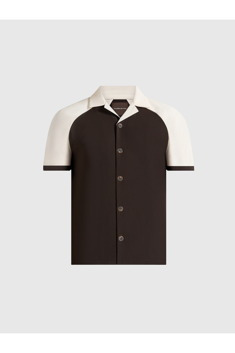Salim Contrast Raglan Shirt, Alternate, color, Brown/Cream