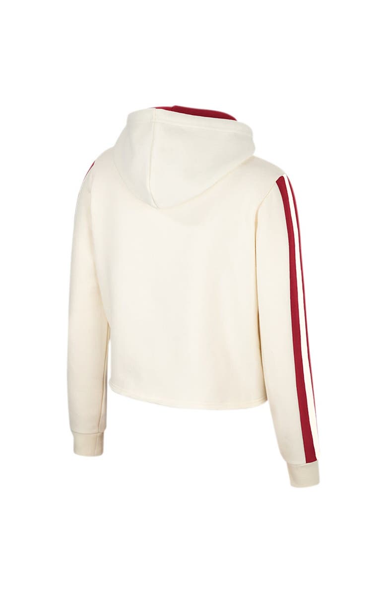 COLOSSEUM Women's Colosseum Cream Indiana Hoosiers Perfect Date Cropped Pullover Hoodie, Alternate, color,