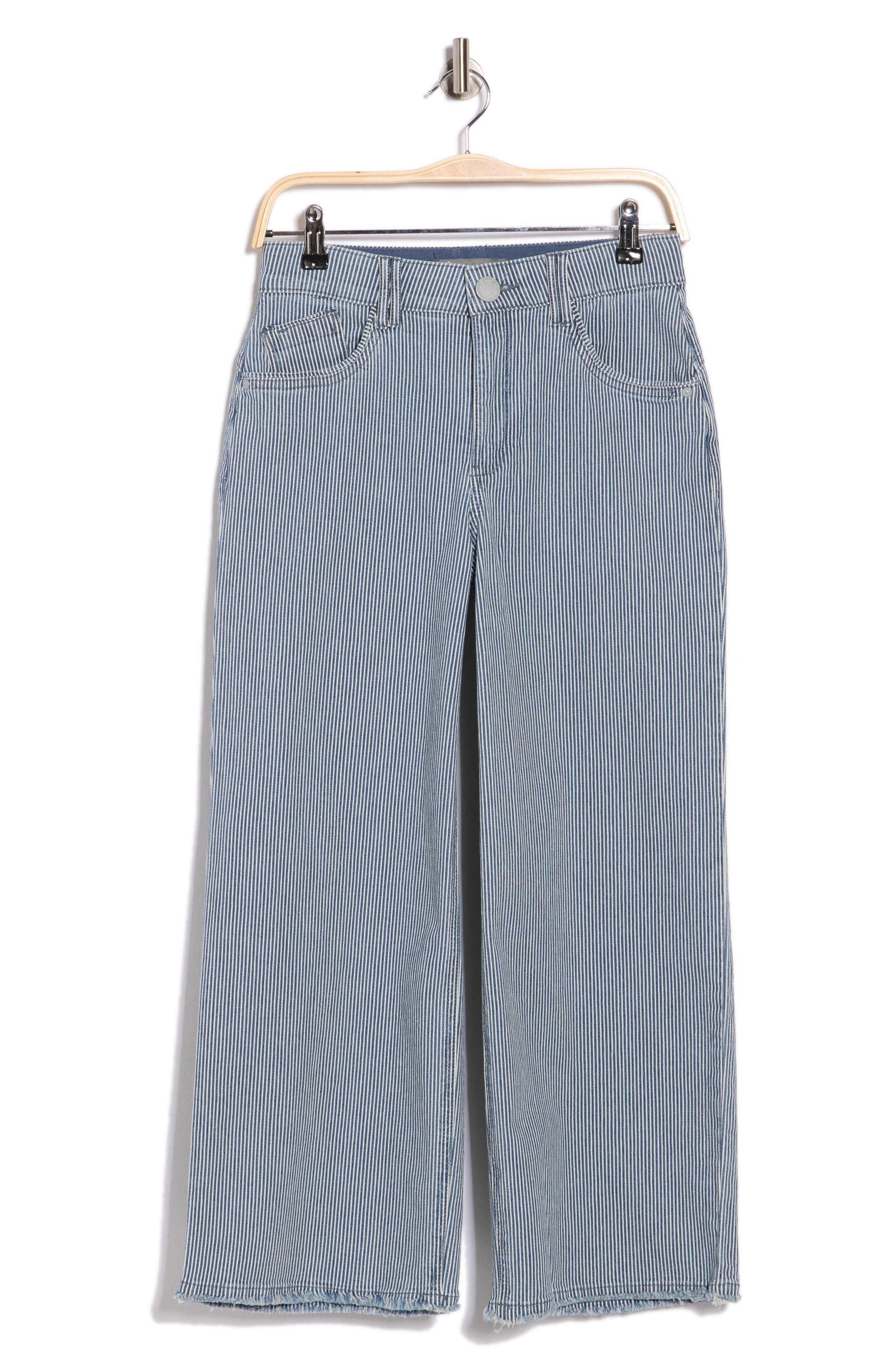 Democracy High Waist Fray Hem Wide Leg Jeans