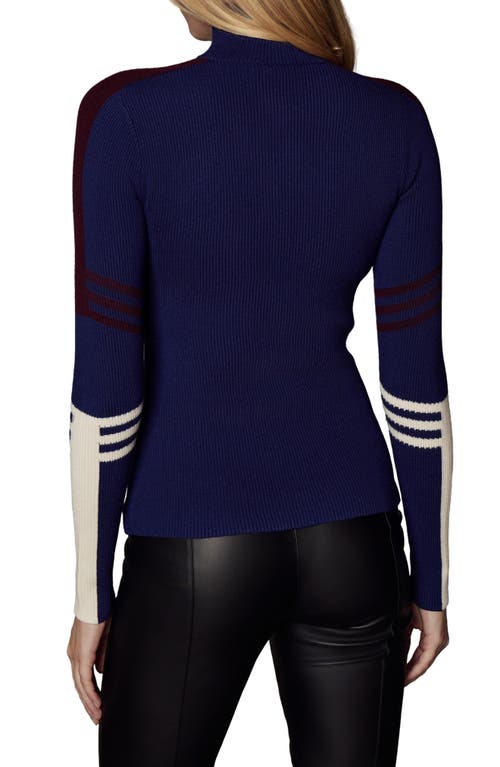 Alp N Rock Kate Quarter Zip Rib Sweater In Blue