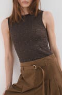 MANGO Studded Jewel Neck Tank