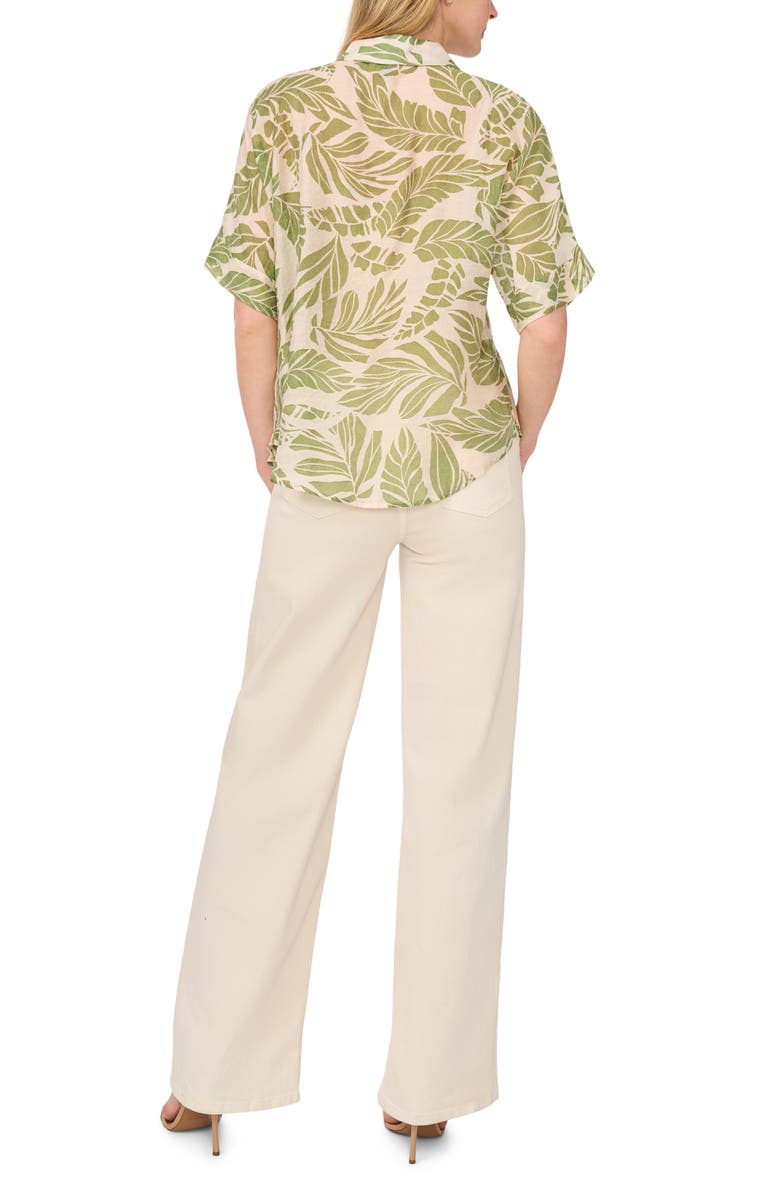 Halogen<sup>®</sup> Tie Front Sleeve Top, Alternate, color, Green Multi