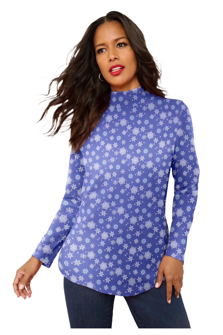 Ultimate Mockneck Tunic, Main, color, BLUE FALLING FLAKES