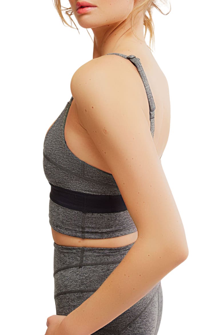 Mountain Blazing Sports Bra, Alternate, color, BLACK HEATHER