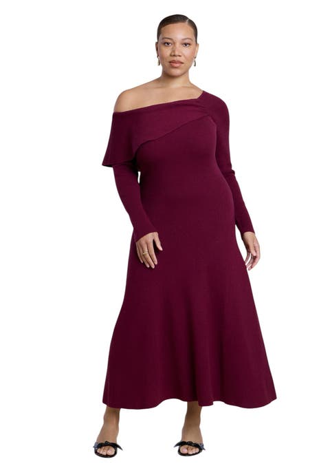 Off The Shoulder Sweater Midi Dress
