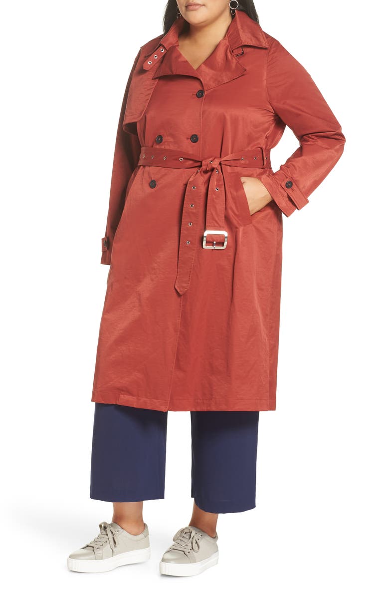 Halogen<sup>®</sup> Double Breasted Trench Coat, Alternate, color,