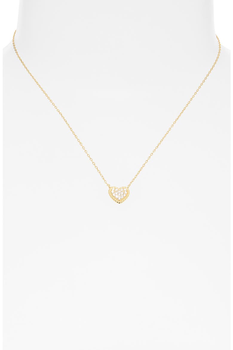 Pavé CZ Heart Pendant Necklace, Alternate, color, GOLD