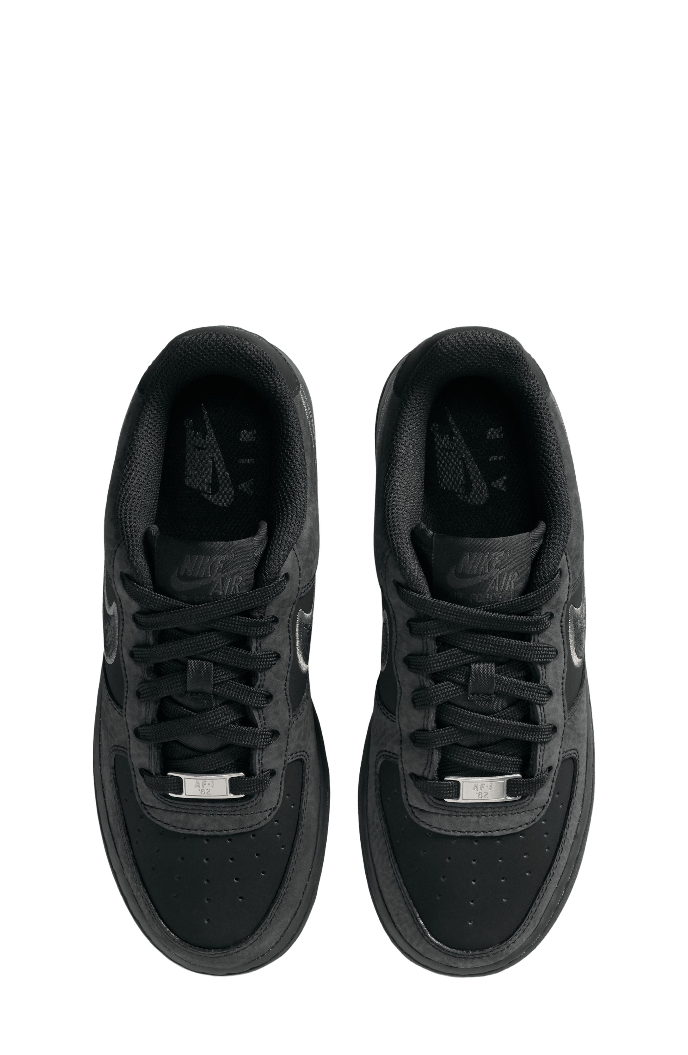 Kids' Air Force 1 Sneaker, Alternate, color, 002 BLACK/DKSKGY