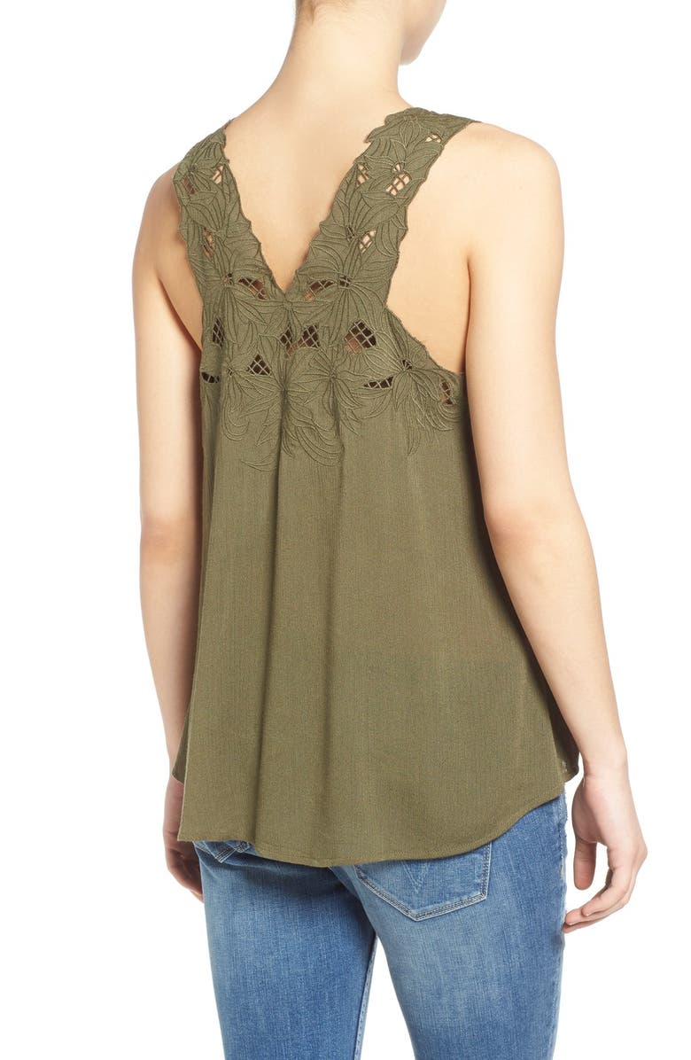 All in Favor Embroidered Trim Tank, Alternate, color,