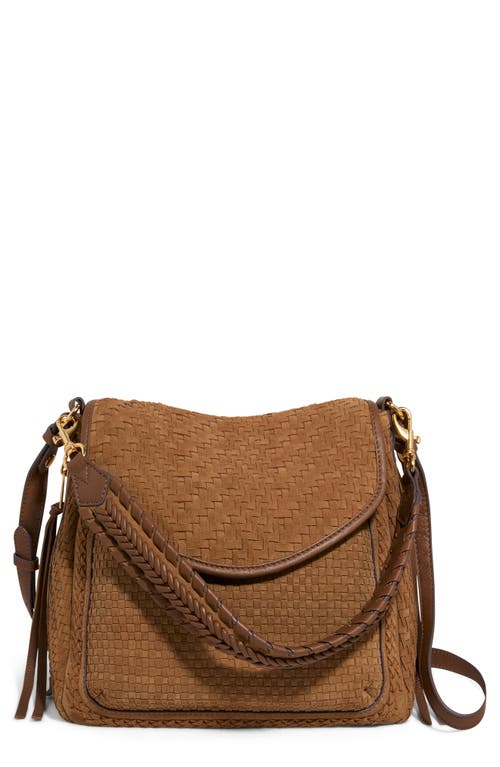 AIMEE All For Love Woven Convertible Shoulder Bag in Coffee Woven Suede at Nordstrom