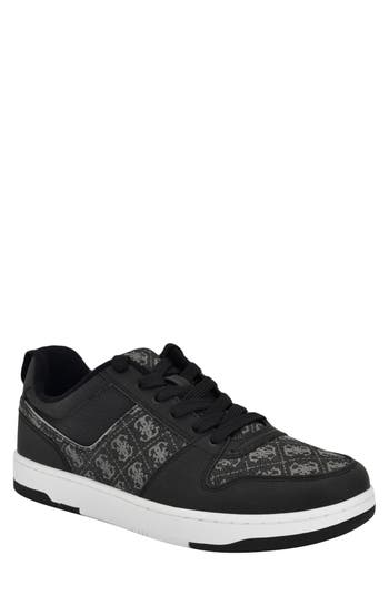 Guess Tyron Monogram Sneaker In Black/silver Logo