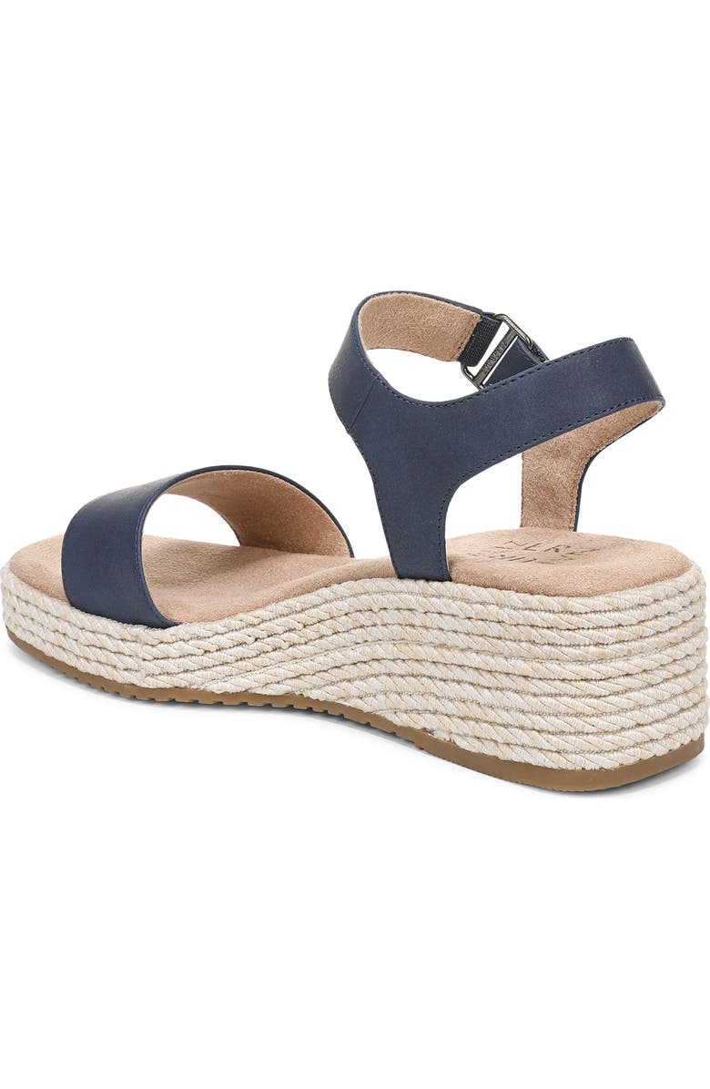 Naturalizer Goldie Wedge Sandal, Alternate, color, Dark Blue Faux Leather