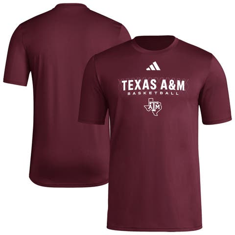Men's adidas Maroon Texas A&M Aggies Locker On-Court In The Fade Pregame AEROREADY T-Shirt