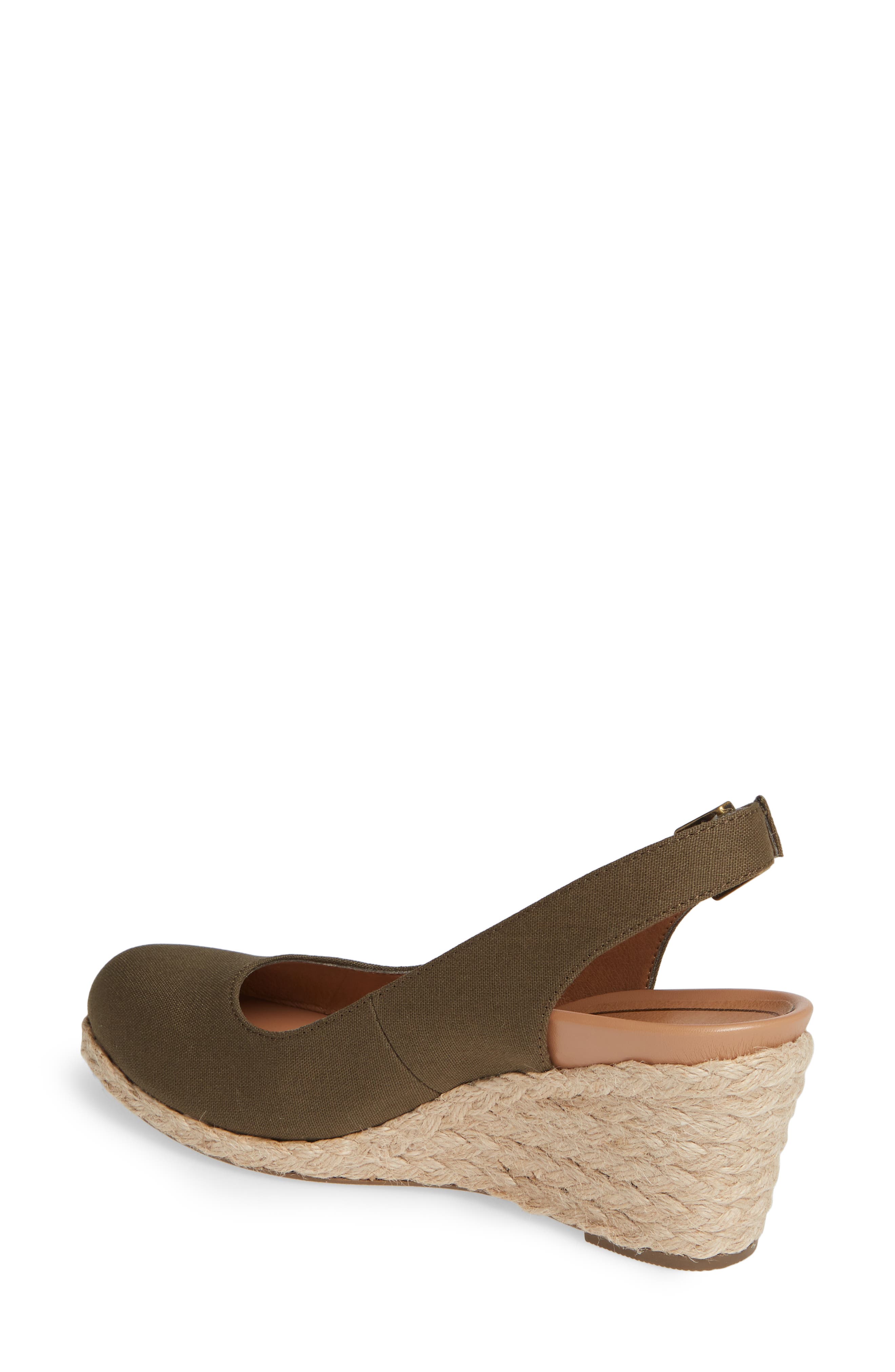 Coralina Orthaheel® Espadrille Wedge Slingback Sandal, Alternate, color, OLIVE CANVAS