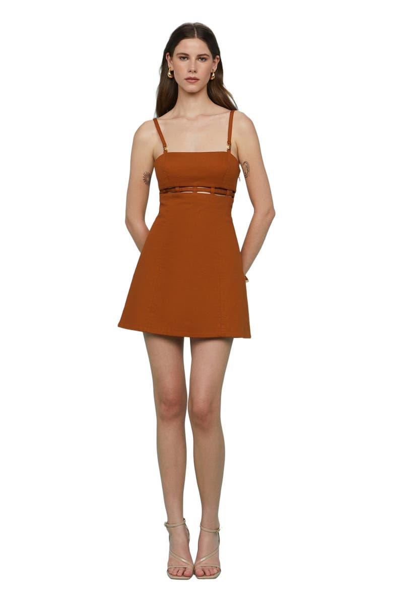 AMUR Rei Twill Mini Dress, Alternate, color, River Rock