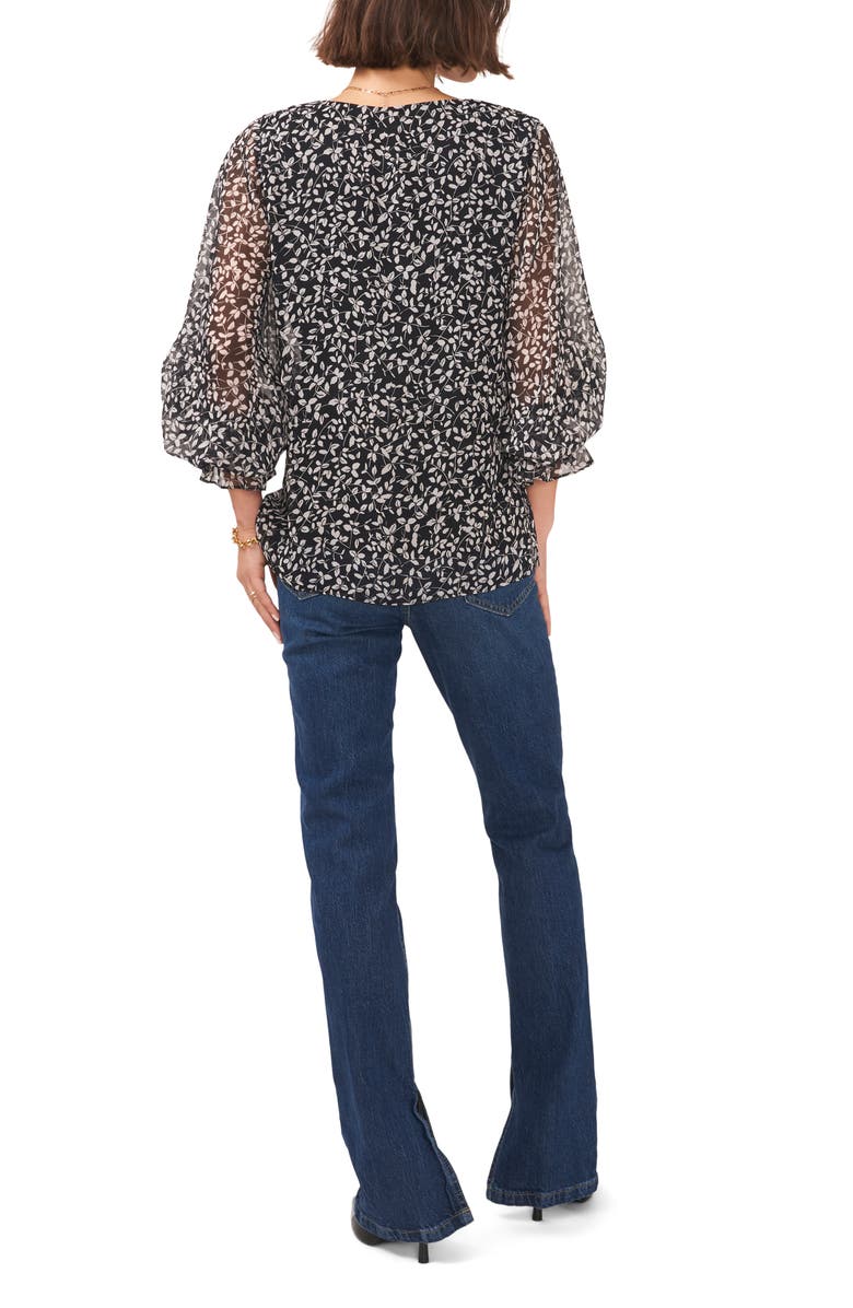 Vince Camuto Print V-Neck Blouse, Alternate, color, 