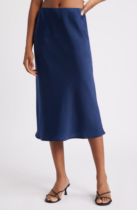 Porter Satin Midi Skirt