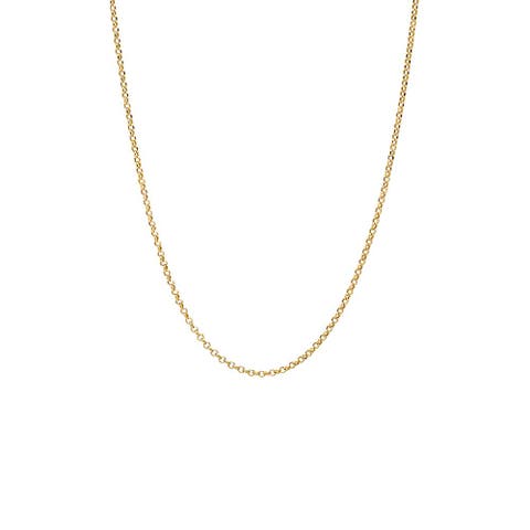 Round Link Chain Necklace 14K