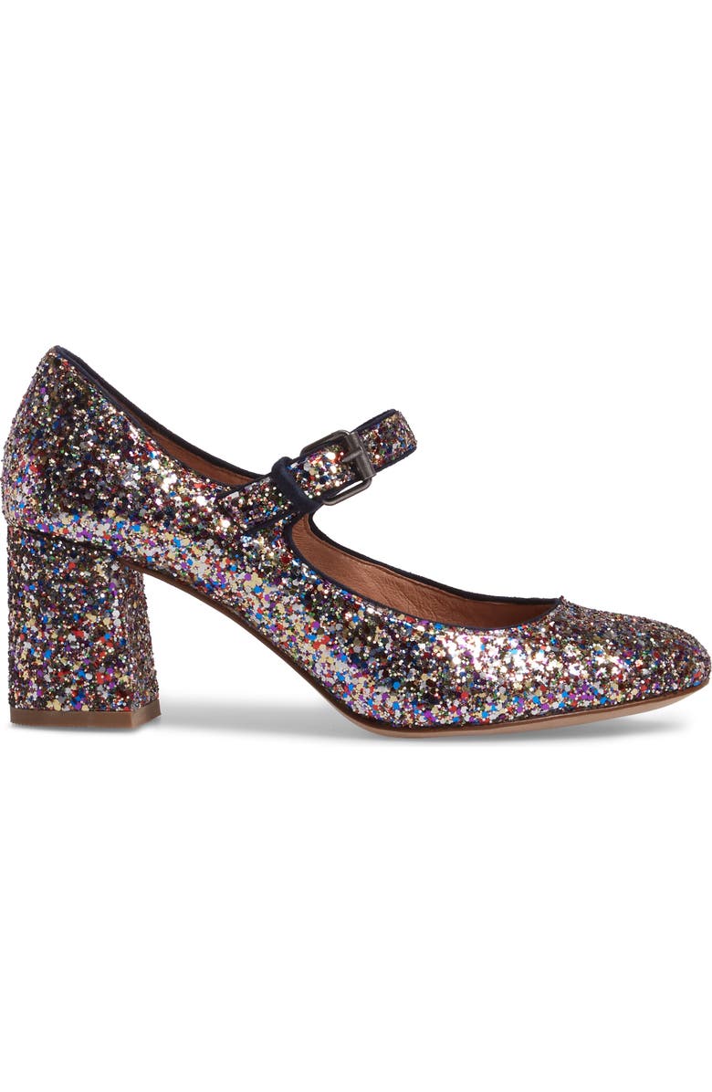 Madewell Zelda Glitter Mary Jane Pump, Alternate, color,