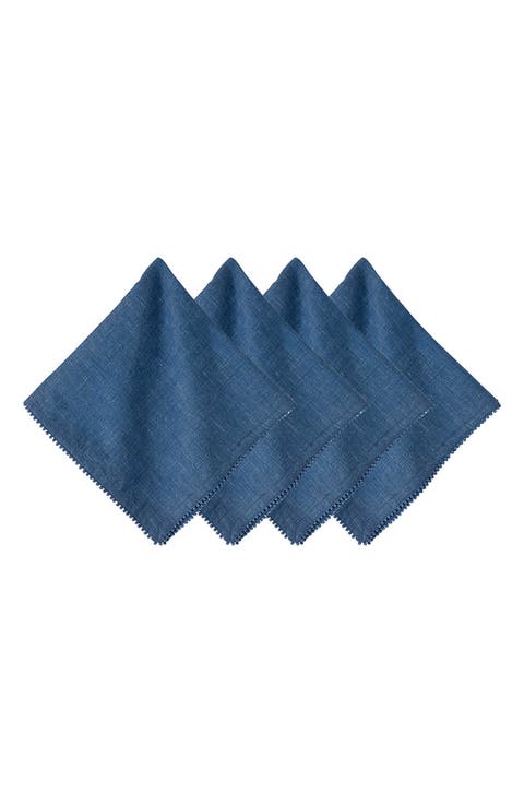 Berry Trim Set of 4 Cotton & Linen Napkins