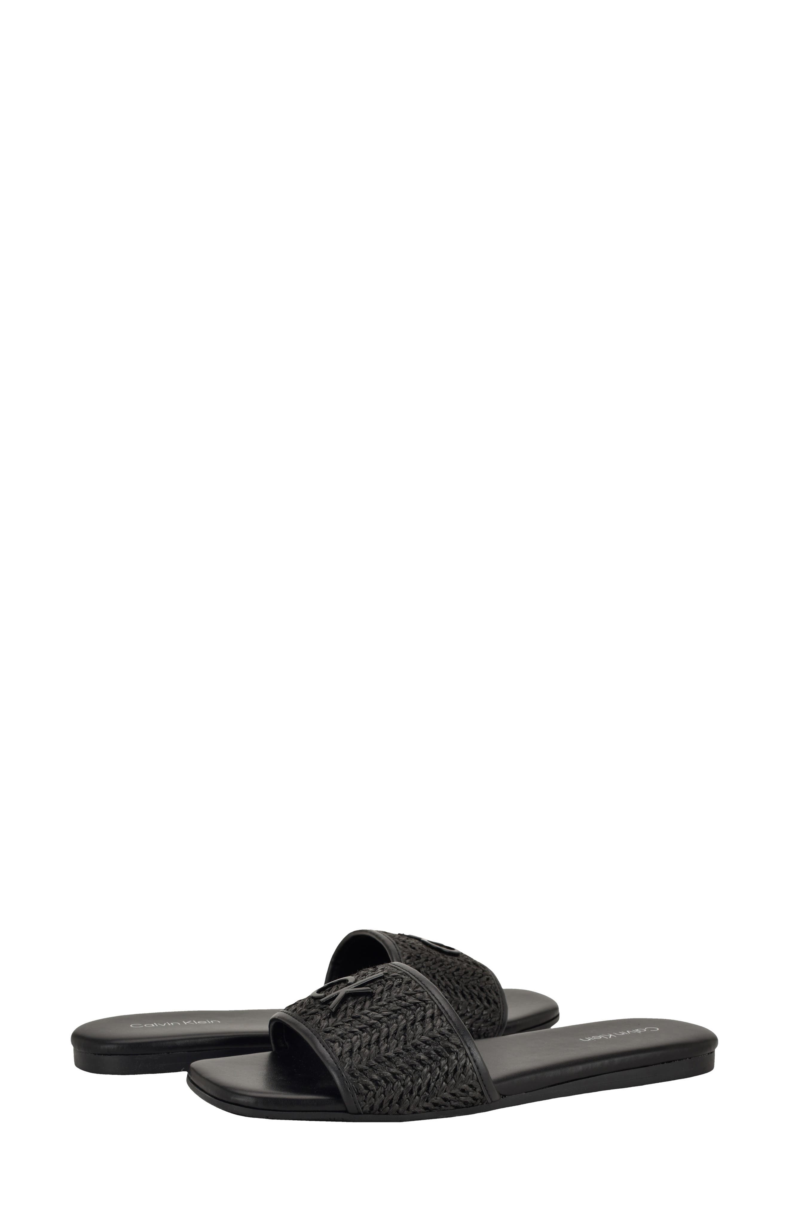 Calvin Klein Yolla Slide Sandal, Alternate, color, Black12/Black