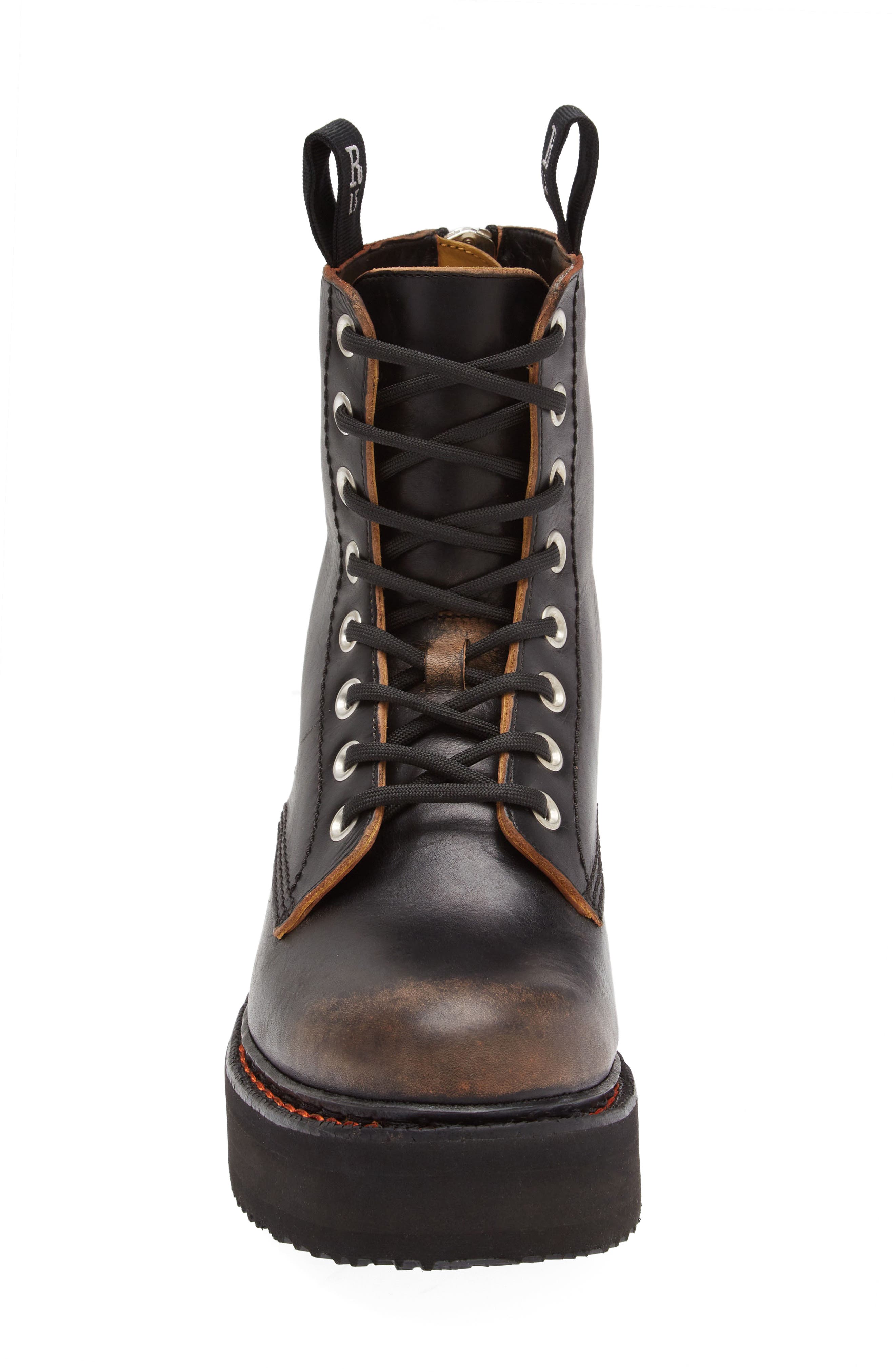 R13 Platform Combat Boot, Alternate, color, Black