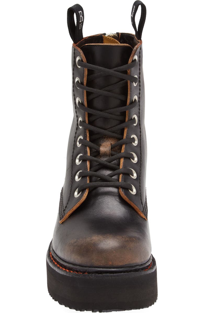 R13 Platform Combat Boot, Alternate, color, Black