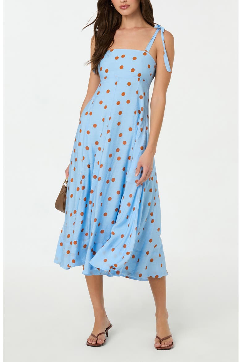 Lilliana Polka Dot Sundress, Main, color, BLUE RUST POLKADOT