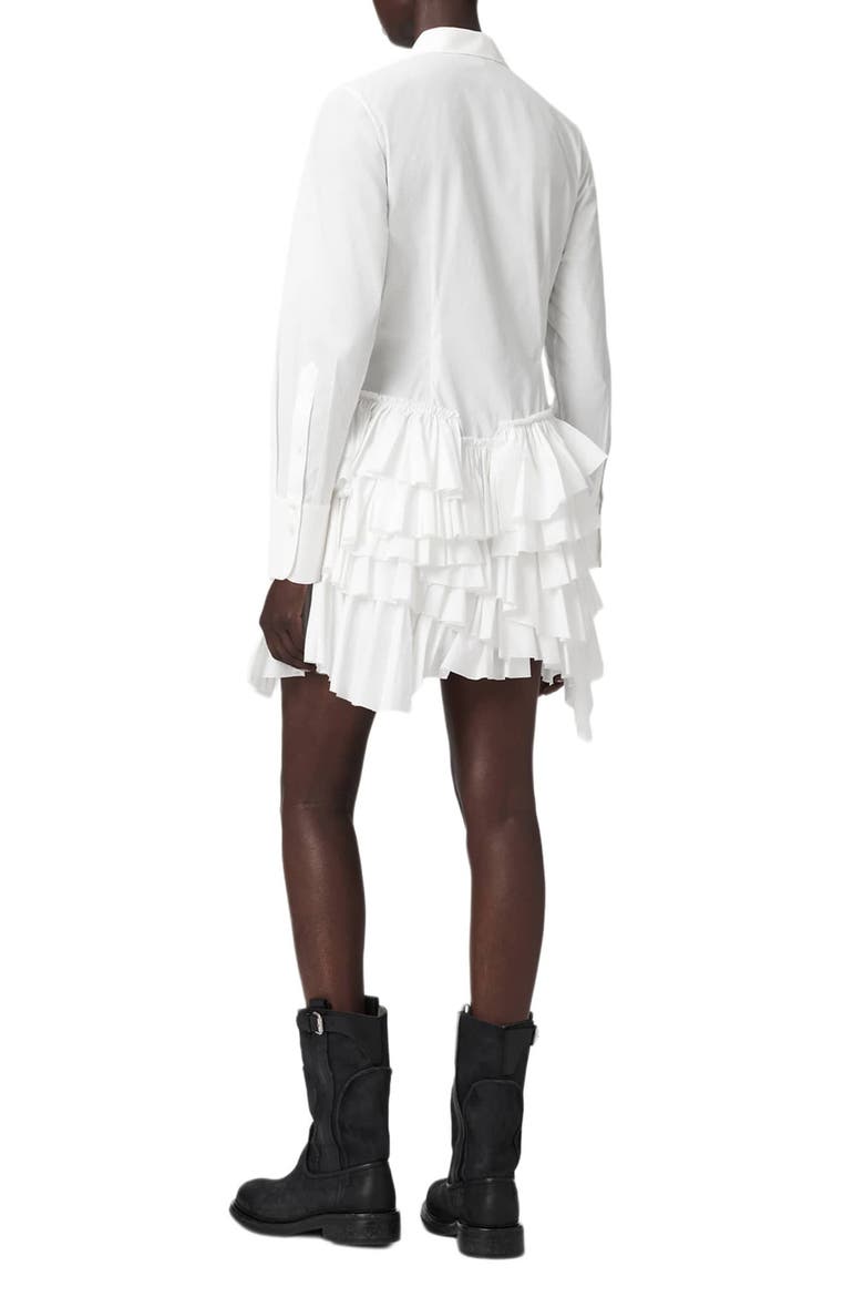 Kristi Cotton Ruffle Shirtdress, Alternate, color, OPTIC WHITE