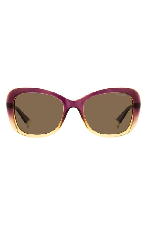 53mm Polarized Cat Eye Sunglasses