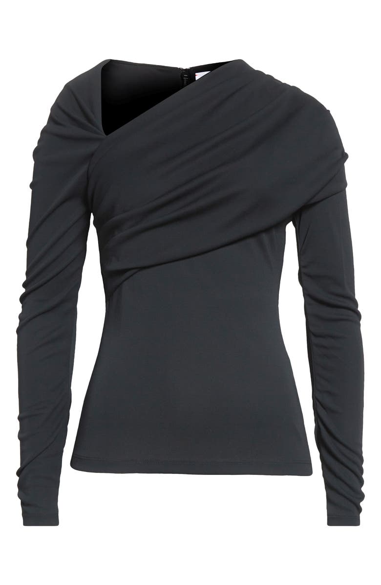 Carolina Herrera Draped Long Sleeve Jersey Top, Alternate, color, 